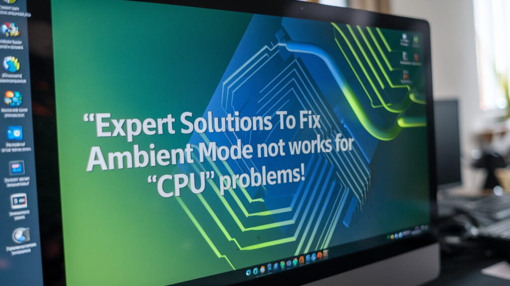 Expert Solutions To Fix Ambient Mode Not Works For Cpu Problems!